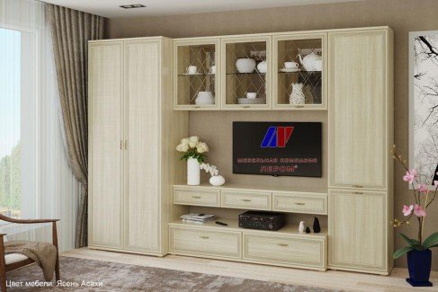 Модульная гостиная Карина 23 ясень асахи